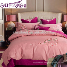 Samples avaliable Embroidery Egyptian Cotton Bed Linen Bedding Set